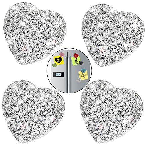 Fridge Magnets Bling Bling 4 PACK for Office Cabinets Whiteboards Dry Erase Board Lovely Home Decorative Fridge Stickers Refrigerator Magnets White - Thumbnail 6