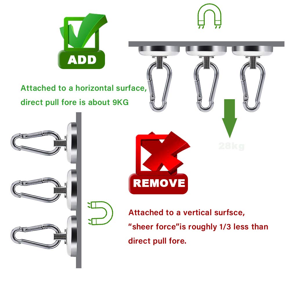 Magnet Haken,Magnete mit Haken Magnethaken,Super Starker Neodym