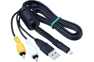 GONOLOWAY Replacement UC-E6 Camera Mini 8Pin USB Data Cable with Video AV RCA Dual Multi-function Compatible with Digital Camera SLR DSLR D3200 D3300 Coolpix L340 L32 A10 P520 P510 S9200 and More (0.8M)