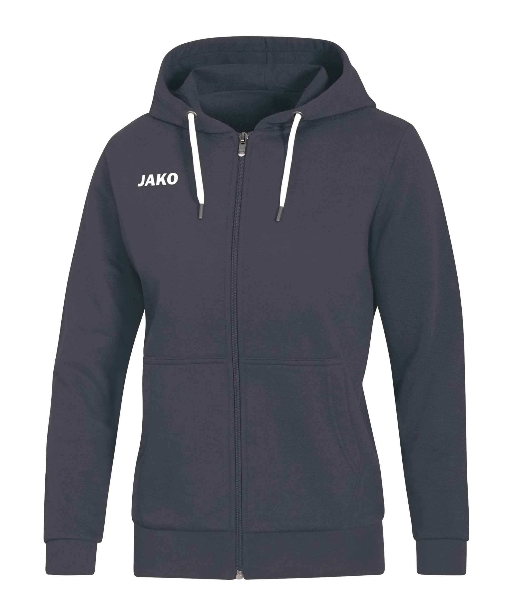 JAKO Women's Base Hooded Jacket, Charcoal, 36 (EU)