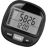 DonDofla 3D Pedometer Step Counter for Walking and Miles, Simple Step Tracker with Large Digital Display and Clip Lanyard, Steps Track Accurately Steps Monitor Watch for Women Men Adults Seniors Dog
