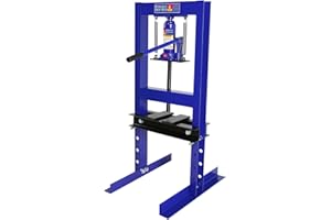 CURTAINBORO 6 Ton Hydraulic Shop Press with Stamping Plates - Heavy Duty H-Frame Garage Floor Press for Bending, Straightening, Installing Bearings & U-Joints