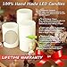 Genuine Wax Flameless Candle Set - LED Candle Set of 3 Pillars - Auto Timer & Remote Control - Battery Operated