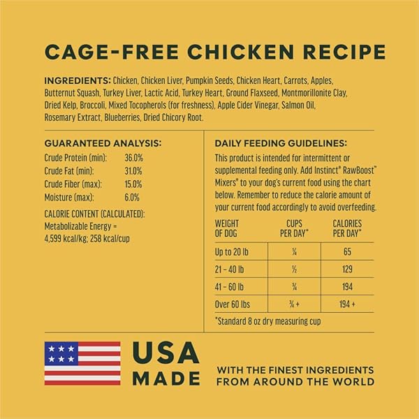 INSTINCT RAWBOOST MIXERS, FREEZE DRIED DOG FOOD TOPPER, GRAIN-FREE – CAGE FREE CHICKEN, 6 OZ. BAG