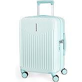 BAGSMART Carry On Luggage 22x14x9 Airline Approved with Spinner Wheels,100% PC Hardside Expandable Luggage with TSA Lock for Trips, 20 Inch Rolling Suitcases for Men Women,Green