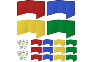 ZSMKJIAYE 16 Pack Desk Dividers for Students Plastic Sturdy and Waterproof Study Carrel Dividers Easy to Clean Privacy Folders Colourful Classroom Privacy Shields for School Study Teacher Supplies