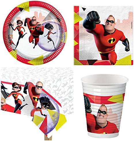 Incredibles 2 Party Supplies - Value Tableware Pack for 8