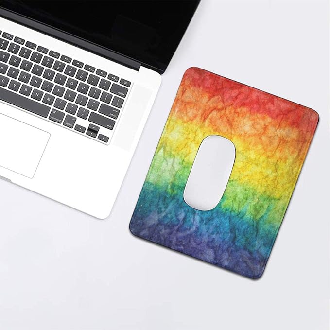 Colorful Tie Dye Rainbow Mouse Pad, 8.3 x 10.3 in Washable