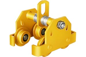 HONYTA Manual Trolley, 2200lbs 1 Ton I-Beam Plain Trolley, Hand-Push Track Roller Trolley for Lifting and Hoisting(Orange)