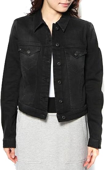 ladies black denim jackets uk
