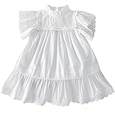 Summer Toddler Girls’ Cotton - Spandex Frilled Princess Dress with Lace Trim and Flutter Sleeves