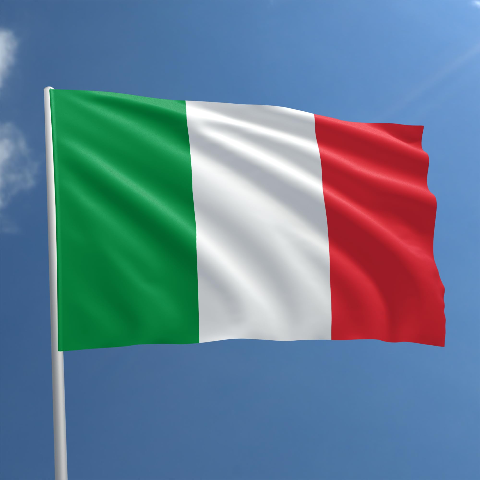 BullTek Italian Flag 90 x 150 cm - Italy Flag Polyester with Rod Loop Weather Resistant Vivid Colour and Suitable for Indoor and Outdoor Use Flag (Italy)