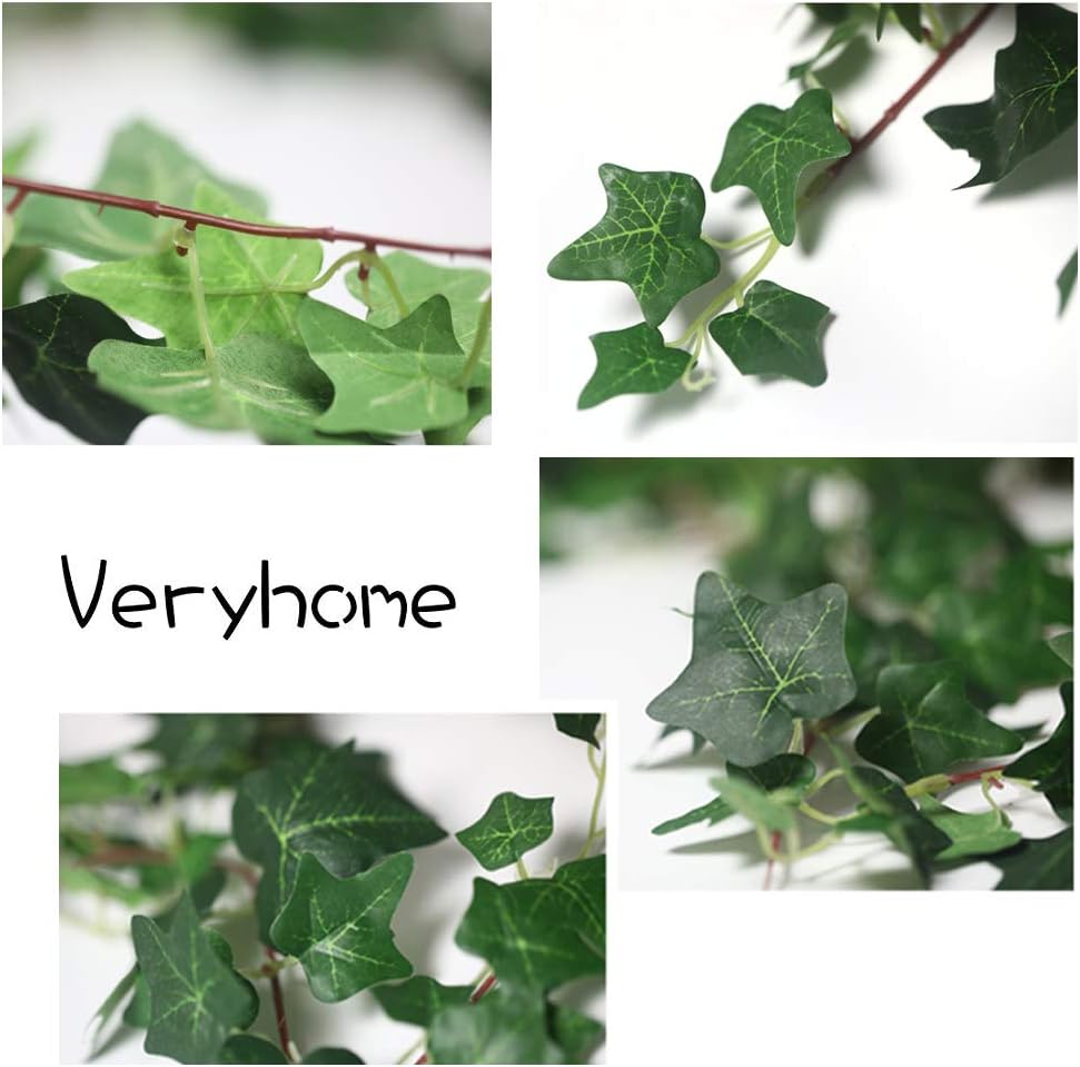 Veryhome Artificial Ivy Silk Fake Vine Wall Hanging Party Decoration Wedding Garland Greenery Leaves Garden Home Foliage Plants (Green) - Image 5