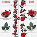 PARTY JOY 2Pcs Flower Garland Fake Rose Vine Artificial Flowers Hanging Rose Ivy Hanging Baskets Wedding Arch Garden Background Decor