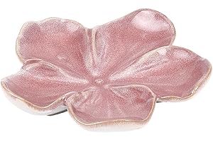 Ceramic Jewelry Dish Tray Small Trinket Tray Aesthetic Nightstand Room Decor Ring Holder Flower Shape Elegant Jewlery Plate B