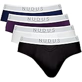 NUDUS Premium Bamboo Rayon Underwear for Men 4-Pack Luxury Gift Box – Ultra Soft & Breathable – Low Rise Sexy Undies with Fly