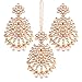 I Jewels Gold Plated Kundan & Pearl Earring Set with Maang Tikka for Women (TE2497W)