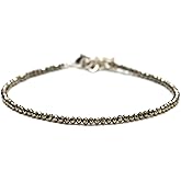 Gempires Handmade Gemstone Beaded Bracelets Lightweight Crystal Everyday Wear Jewelry Hypoallergenic 8 Inch Silver Plated Minimalist Women Bracelets