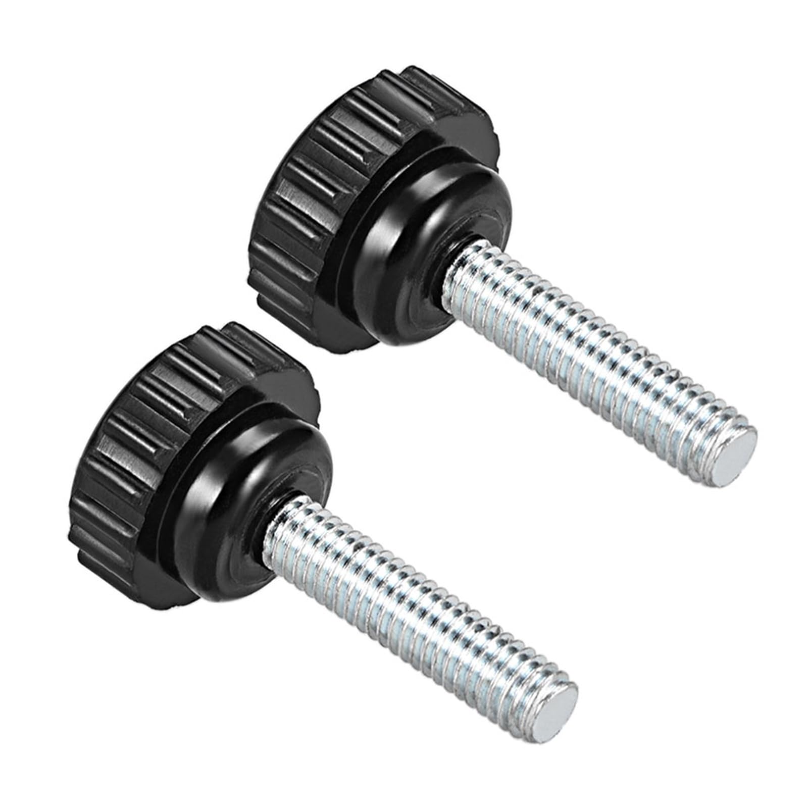 CoCud Knurled Clamping Knobs, M6 x 25mm Male Thread 21mm Head, Thermoset Plastic Thumb Screw Grip Bolt Knobs Black - (Applications: for Lathe Machinery), 2-Pieces