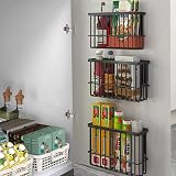 EigPluy 3 Pieces Kitchen Cabinet Door Storage Box Self-Adhesive Black view 3
