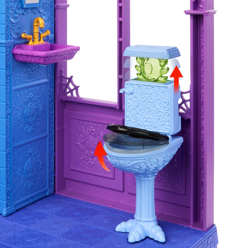 Monster High Boo-tique Hotel Doll House, Foldable Playset with Spooky Surprises in Every Room and 13+ Pieces Including Furniture and Accessories
