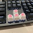YupYay 4 Pack Custom OEM R4 Keycaps PBT Mechanical Keyboard Keycaps Cute Cat Paw Key Cap Kawaii Gaming Keycaps for Mechanical Keyboard with Keycap Puller (White Base)