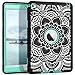 iPad mini 4 Case A1538/A1550, Hocase Rugged Hybrid Double Layer Shockproof Protective Hard Rubber Case for Apple iPad mini 4 Retina - Flower / Aqua