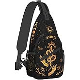 Moth Moon Crossbody Bags, Witchy Snakes Travel Crossbody Bags for Women, Moon Sun Sling Bag Gothic Hippie Mushroom Witch Gifts