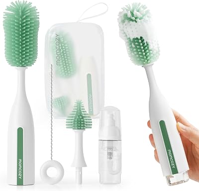 Momcozy Bottle Brush Kit Pro Push-Press Deep Cleaning Green