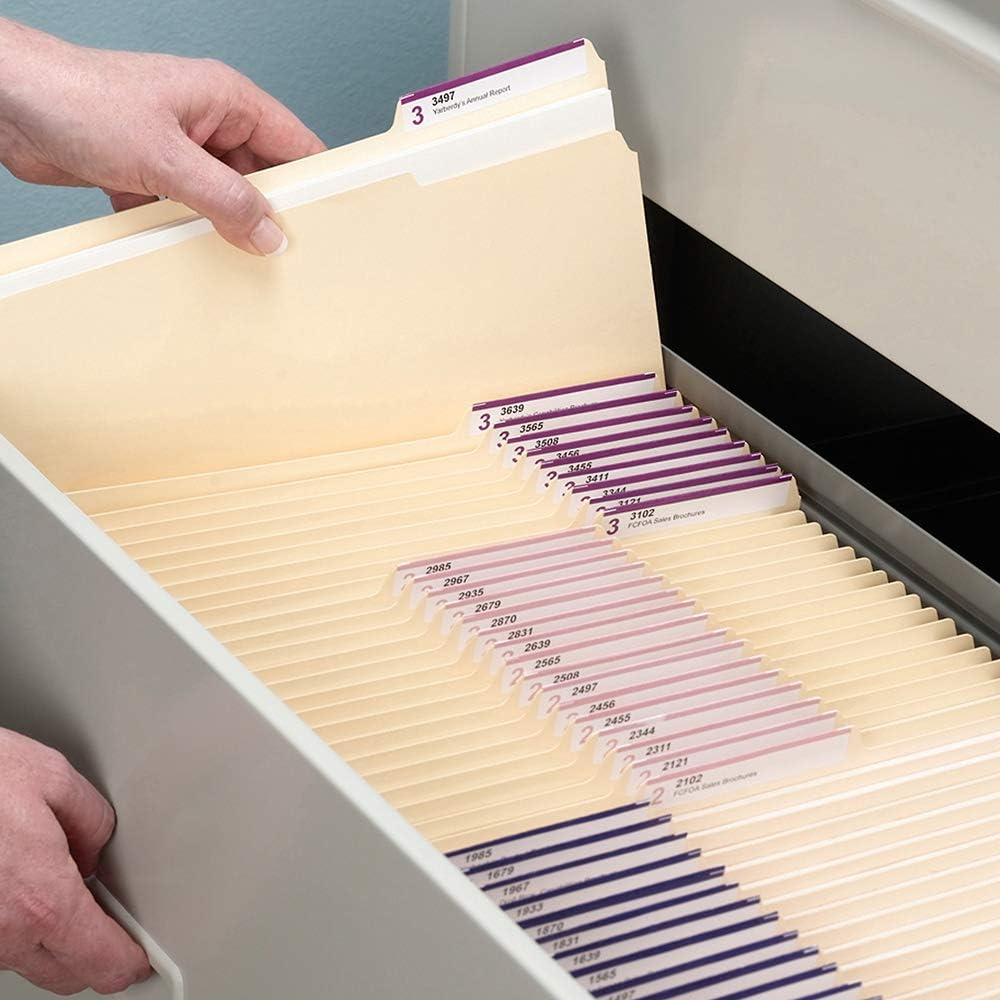 Smead File Folder, Reinforced 1/3-Cut Tab, Letter Size, Manila, 100 Per Box (10334) : Manila File Folders : Office Products