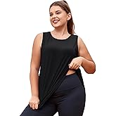 LALAGEN Plus Size Womens Workout Tank Tops Sleeveless Summer Loose Fit Flowy Yoga Athletic Running Shirts