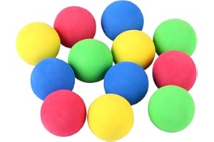 MIDELONG Soft Foam Balls, 1.57 Inches in Diameter Lightweight Mini Balls Assorted Colors Sponge Balls for Birthday Festival Holiday Party Supplies, Pack of 12