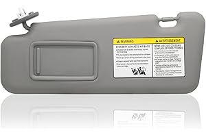 NHILES Left Driver Side Sun Visor Compatible with Toyota Highlander 2008 2009 2010 2011 2012 2013 Replaces# 74320-48500-B0 Color Gray