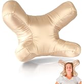 SAGUD Cotton Face Beauty Pillow for Side Sleeper Anti-Wrinkle Massage | Soft Pillowcase, Neck &amp; Face Support, Reduces Pressure, Sleeping Face Down, Gold