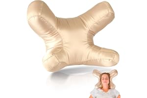 SAGUD Cotton Face Pillow for Side Sleeper Anti-Wrinkle Massage Bed Pillow with Soft Pillowcase Beauty Pillow for Sleeping Face Down, Gold