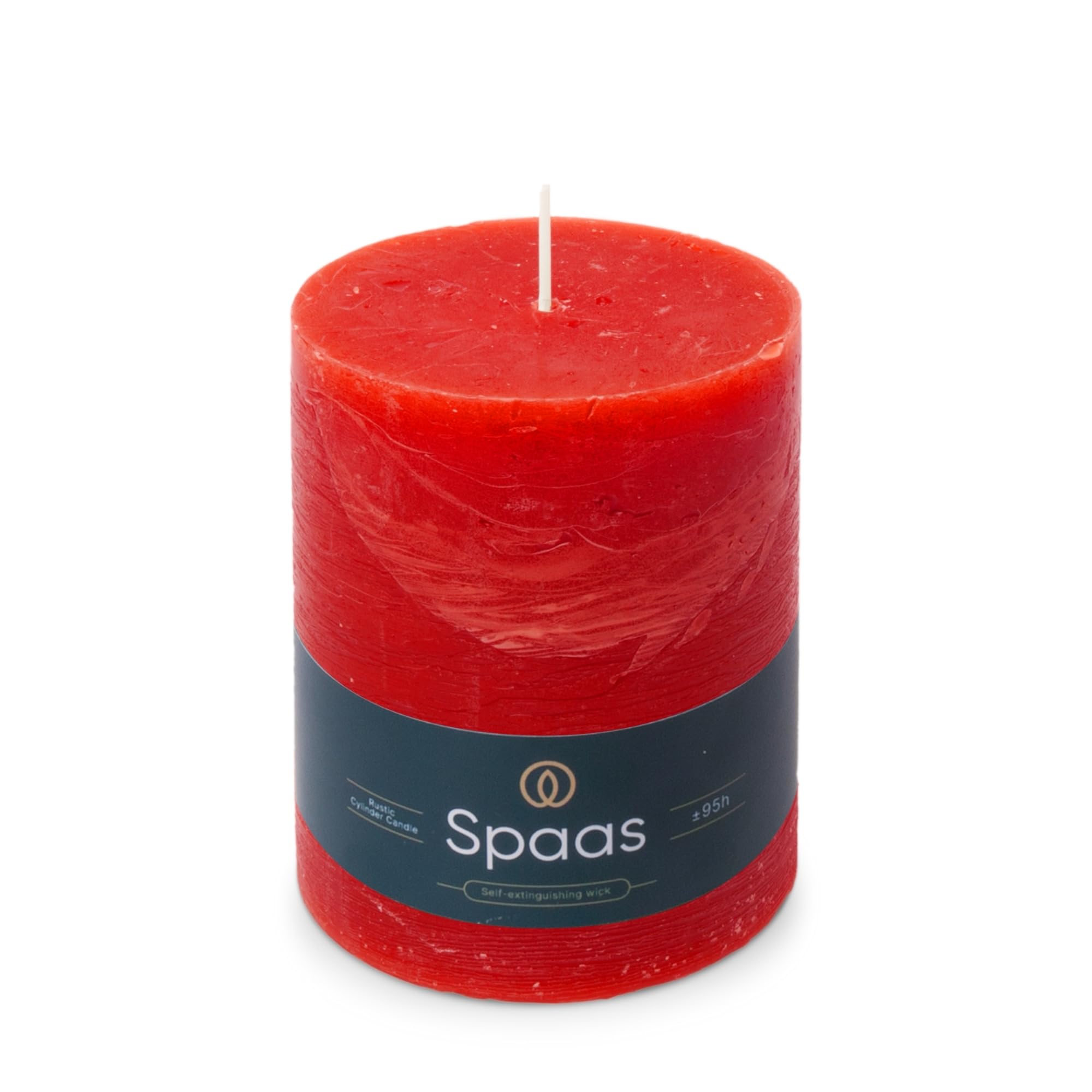 Spaas Rustic Pillar Candle 100/130 mm 95h, red