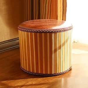 ZAIPP Puffs Otomana Taburete,Arte De Bambú Decoración Puffs Baúl Lindo
