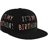 Happy Birthday Snapback Hat for Men and Women, Flat-Brimmed Hat, Adjustable Hip Hop Baseball Cap for Birthday Party