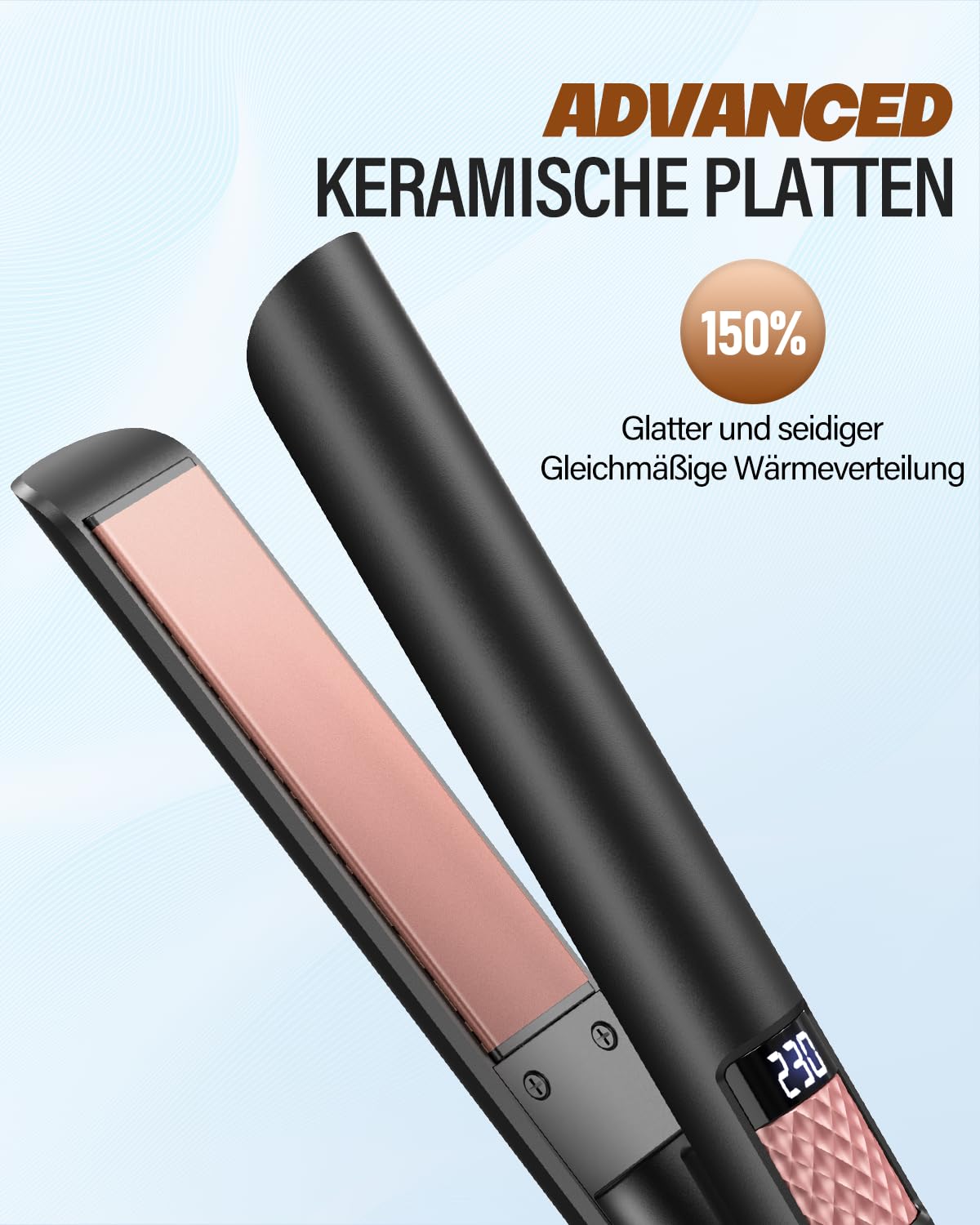 BESTOPE MIX Glätteisen, 25MM Glatteiseisen Locken und Glätten 2 in 1 Keramikbeschichtung LCD-Display, Ultra Schnelles Aufheizen für dickes, krauses und langes Haar, Haarglätter 80-230°C, Schwarz 3