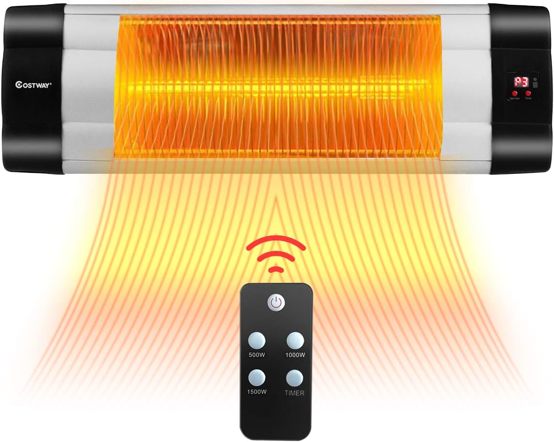 COSTWAY Wall Mounted Infrared Patio 
