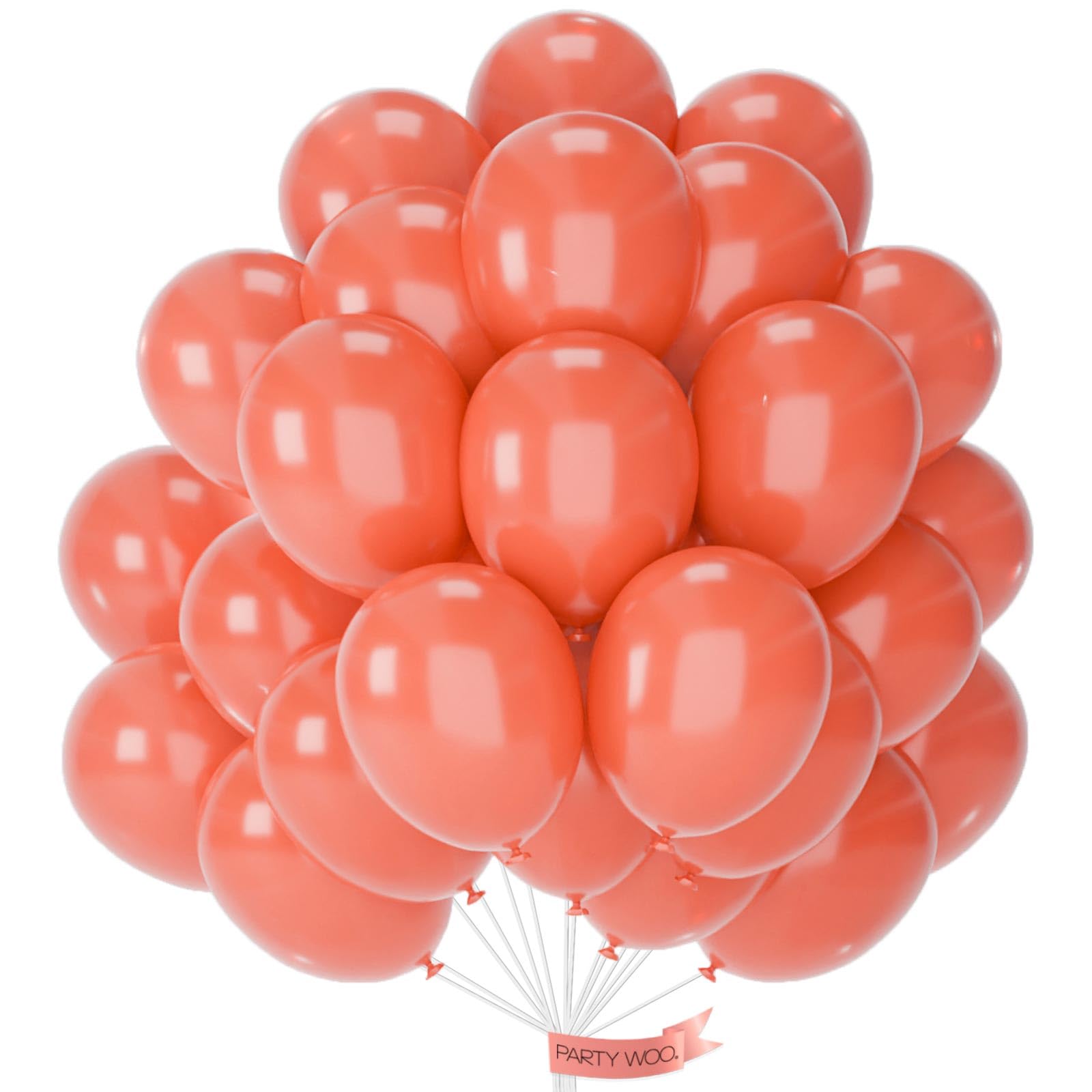 Photo 1 of PartyWoo Coral Red Balloons 50 pcs 12 Inch Coral Light Red Balloons for Wedding Baby Shower Gender Reveal Graduation Anniversary Birthday Party Decorations Red-Y22