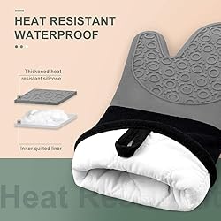 sungwoo Extra Long Silicone Oven Mitts, Heat