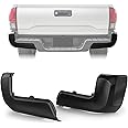 ECOTRIC Rear Bumper End Cap Compatible With 2016-2023 Toyota Tacoma W/O Sensor Hole Replace for TO1105133, TO1104133; 52156-04010, 52155-04010 Corner Cover Driver and Passenger Side Black