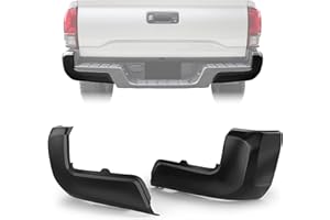 ECOTRIC Rear Bumper End Cap Compatible With 2016-2023 Toyota Tacoma W/O Sensor Hole Replace for TO1105133, TO1104133; 52156-04010, 52155-04010 Corner Cover Driver and Passenger Side Black