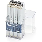Copic Classic Alcohol Markers, 12pc Warm Gray Set (Discontinued model: EAN 4511338002193)