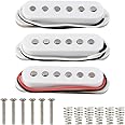 Domofa Alnico 5 Strat Pickup Single Coil Pickups Set SSS for Stratocaster Electric Guitar Replacement Part (White)