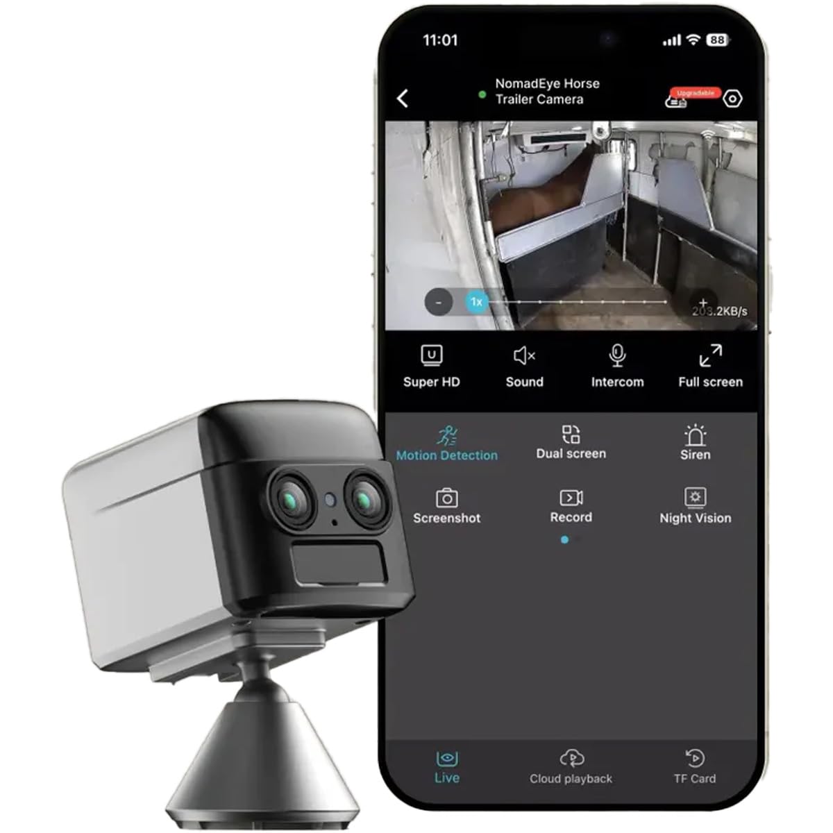 Photo 1 of NomadEye Wireless Horse Trailer Camera | 4K Ultra HD, Magnetic Mount, 15H Battery, Night Vision, 2-Way Talk for Hitching Livestock Trailer, Gooseneck, RV, Camper, WiFi Connection, iOS&Android App