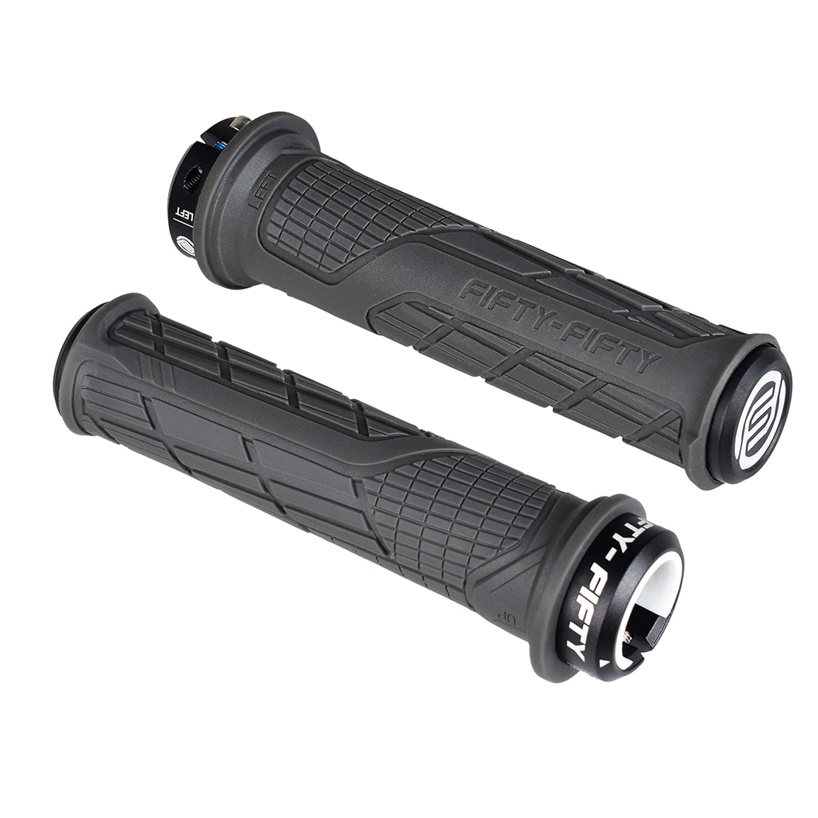 FIFTY-FIFTY Mountain Bike Handlebar Grips, Single Lock-on MTB Grips, Comfortable and Lock On, Non-Slip Bicycle Handle, Fit for All Mountain, Enduro, Downhill (Grey) โ image 1