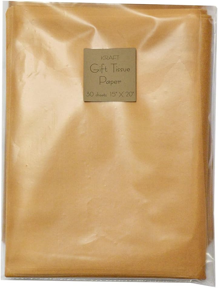 Kraft Color Gift Tissue Paper 15" x 20" - 30 Sheets (1 Pack)