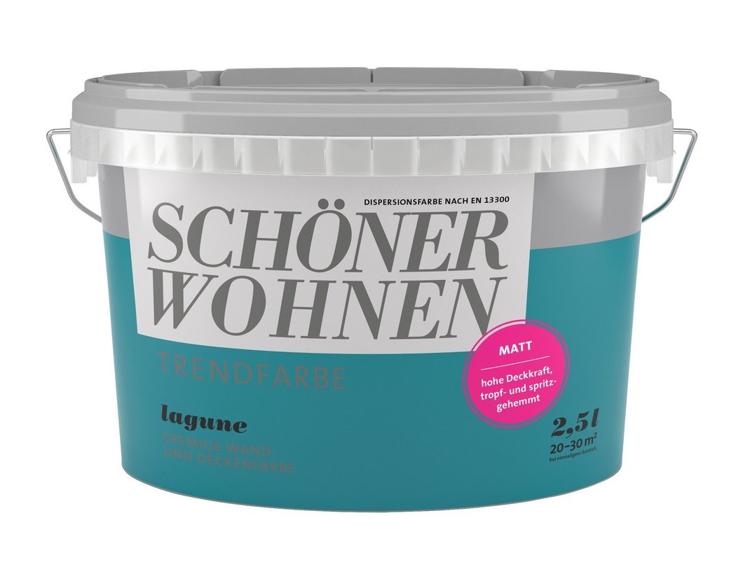 Schöner Wohnen Trendfarbe 2,5 Liter Cremige Wand- & Deckenfarbe Lagune